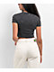 Ninth Hall Fundamentals Cuddie Black Wash Cutout Fitted Crop Top - Thumbnail image 2 of 3