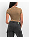 Ninth Hall Fundamentals Cuddie Brown Wash Cut Out Fitted Crop T-Shirt - Thumbnail image 2 of 3
