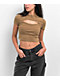 Ninth Hall Fundamentals Cuddie Brown Wash Cut Out Fitted Crop T-Shirt - Thumbnail image 1 of 3