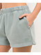 Ninth Hall Fundamentals Jara Blue Wash Relaxed Sweat Shorts - Thumbnail image 3 of 3