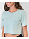 Ninth Hall Fundamentals Kaeya Light Blue Wash Boxy Crop T-Shirt - Thumbnail image 2 of 2