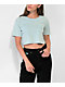 Ninth Hall Fundamentals Kaeya Light Blue Wash Boxy Crop T-Shirt - Thumbnail image 1 of 2