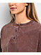 Ninth Hall Fundamentals Kaliska Brown Boxy Crop Long Sleeve T-Shirt - Thumbnail image 2 of 2