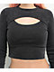 Ninth Hall Fundamentals Krystie Caviar Wash Cutout Long Sleeve Crop T-Shirt - Thumbnail image 3 of 3