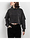 Ninth Hall Fundamentals Lonnie Black Wash Boxy 2fer Crop Long Sleeve T-Shirt - Thumbnail image 1 of 3
