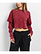 Ninth Hall Fundamentals Lonnie Red Mineral Wash Boxy Crop Long Sleeve T-Shirt - Thumbnail image 1 of 3