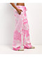 Ninth Hall Fundamentals Mellie Tie Dye Pink Wide Leg Sweatpants - Thumbnail image 3 of 6