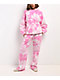 Ninth Hall Fundamentals Mellie Tie Dye Pink Wide Leg Sweatpants - Thumbnail image 6 of 6