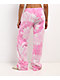 Ninth Hall Fundamentals Mellie Tie Dye Pink Wide Leg Sweatpants - Thumbnail image 2 of 6