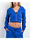 Ninth Hall Fundamentals Phoebe Blue Crop Zip Hoodie - Thumbnail image 1 of 6