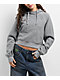 Ninth Hall Fundamentals Reverse Terry Grey Crop Hoodie - Thumbnail image 1 of 4