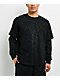 Ninth Hall Fundamentals Rhinestone Black Boxy 2Fer Long Sleeve Shirt - Thumbnail image 1 of 9
