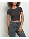 Ninth Hall Fundamentals Shawnie Black Seaming Crop T-Shirt - Thumbnail image 1 of 3