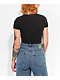 Ninth Hall Fundamentals Shawnie Black Wash Fitted Crop T-Shirt - Thumbnail image 2 of 4