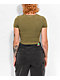 Ninth Hall Fundamentals Shawnie Olive Wash Fitted Crop T-Shirt - Thumbnail image 2 of 3