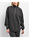 Ninth Hall Fundamentals Sheena Black Wash Oversized Quarter Zip Sweatshirt - Thumbnail image 1 of 4