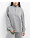 Ninth Hall Fundamentals Sheena Grey Oversized Quarter Zip Mineral Wash Sweatshirt - Thumbnail image 1 of 4