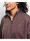 Ninth Hall Fundamentals Sheena Washed Brown Oversized Quarter Zip Sweatshirt - Thumbnail image 3 of 3