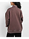 Ninth Hall Fundamentals Sheena Washed Brown Oversized Quarter Zip Sweatshirt - Thumbnail image 2 of 3