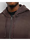 Ninth Hall Fundamentals Spray Dark Brown Wash Zip Hoodie - Thumbnail image 5 of 5