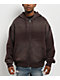 Ninth Hall Fundamentals Spray Dark Brown Wash Zip Hoodie - Thumbnail image 1 of 5