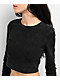 Ninth Hall Fundamentals Sylvie Black Wash Fitted Crop Long Sleeve T-Shirt - Thumbnail image 3 of 3