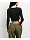 Ninth Hall Fundamentals Sylvie Black Wash Fitted Crop Long Sleeve T-Shirt - Thumbnail image 2 of 3