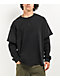 Ninth Hall Fundamentals Thermal Black Wash Boxy 2Fer Long Sleeve T-Shirt - Thumbnail image 1 of 4