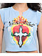 Ninth Hall Harper Cross Heart Light Blue Crop T-Shirt - Thumbnail image 3 of 4