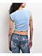 Ninth Hall Harper Cross Heart Light Blue Crop T-Shirt - Thumbnail image 2 of 4