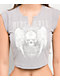 Ninth Hall Harper Skull Wings V Notch Grey Crop T-Shirt - Thumbnail image 3 of 3