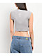 Ninth Hall Harper Skull Wings V Notch Grey Crop T-Shirt - Thumbnail image 2 of 3