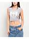 Ninth Hall Harper Skull Wings V Notch Grey Crop T-Shirt - Thumbnail image 1 of 3
