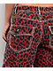 Ninth Hall Idle Armor Cheetah Print Red Straight Leg Jeans - Thumbnail image 4 of 6
