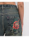 Ninth Hall Idle Envy Cougar Snake Dark Blue Wash Straight Leg Jeans - Thumbnail image 4 of 6