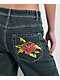Ninth Hall Idle Printed Black Wash Straight Leg Jeans - Thumbnail image 4 of 6