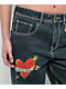 Ninth Hall Idle Printed Blue Dark Wash Straight Leg Jeans - Thumbnail image 3 of 6