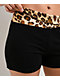 Ninth Hall Jennifer Leopard Print & Black Foldover Shorts - Thumbnail image 4 of 5