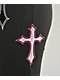 Ninth Hall Joella Pink & Grey Foldover Flare Leggings - Thumbnail image 4 of 7