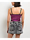 Ninth Hall Kerri Stripe Black & Pink Crop Tank Top - Thumbnail image 2 of 3