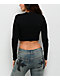 Ninth Hall Krystie Lace Up Black Long Sleeve Crop T-Shirt - Thumbnail image 2 of 3