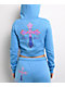 Ninth Hall Leopard Cross Blue Crop Zip Hoodie - Thumbnail image 4 of 7
