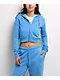 Ninth Hall Leopard Cross Blue Crop Zip Hoodie - Thumbnail image 1 of 7