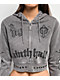 Ninth Hall Melanie Grey Wash Mega Crop Zip Hoodie - Thumbnail image 4 of 7
