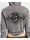 Ninth Hall Melanie Grey Wash Mega Crop Zip Hoodie - Thumbnail image 6 of 7