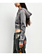 Ninth Hall Melanie Grey Wash Mega Crop Zip Hoodie - Thumbnail image 7 of 7