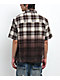 Ninth Hall Public Plaid Beige & Black Short Sleeve Button Up Shirt - Thumbnail image 2 of 5