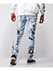Ninth Hall Rogue jeans ajustados con lavado claro estampado