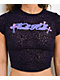 Ninth Hall Sadie Cheetah Burnout Black & Blue Crop T-Shirt - Thumbnail image 3 of 4