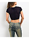 Ninth Hall Sadie Cheetah Burnout Black & Blue Crop T-Shirt - Thumbnail image 2 of 4